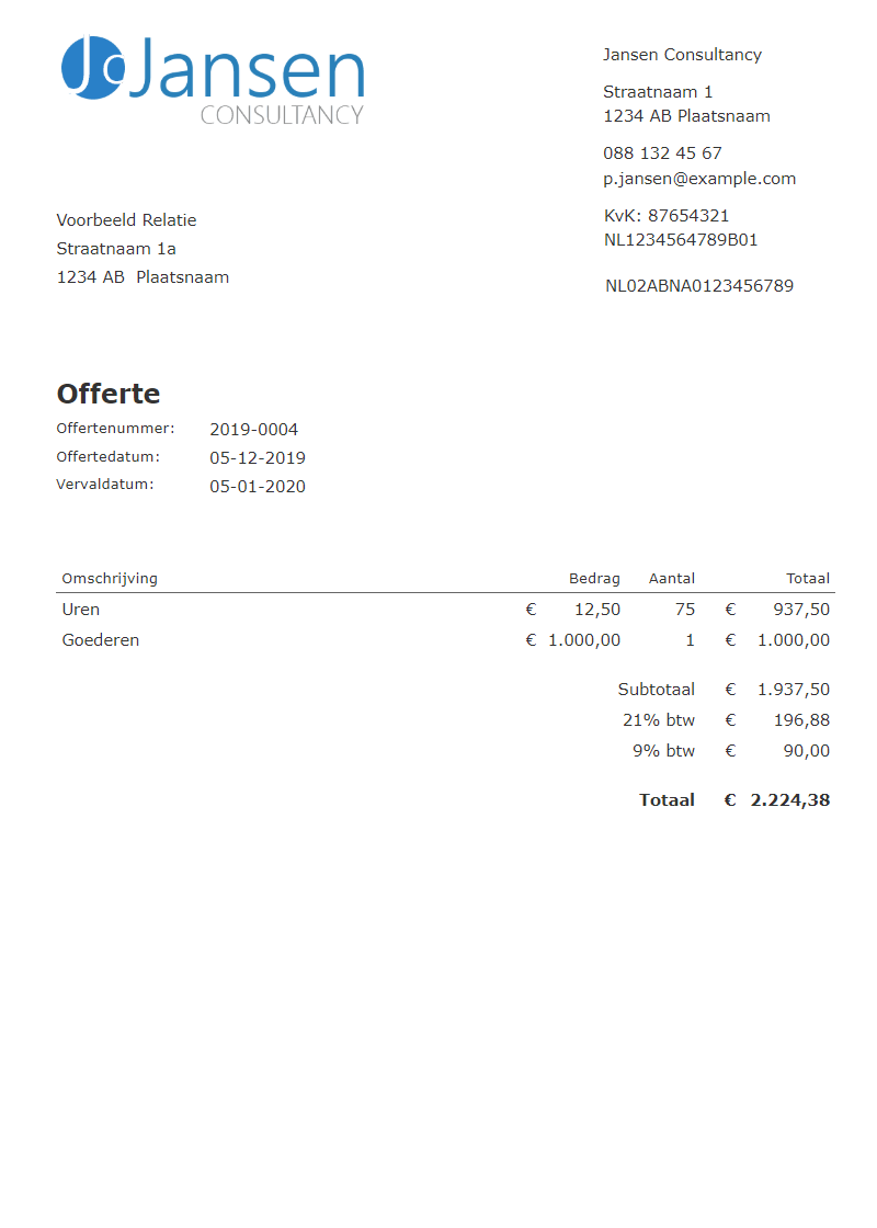 Offerte Maken Voorbeeld Tips Voor Een Goede Offerte DigiBTW Offerte Maken Voorbeeld Tips Voor Een Goede Offerte DigiBTW